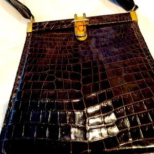 Vintage Purse Black Leather Handbag